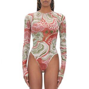 ANDREA IYAMAHELLE MESH LEOTARD BodysuitNWT $180MSRP